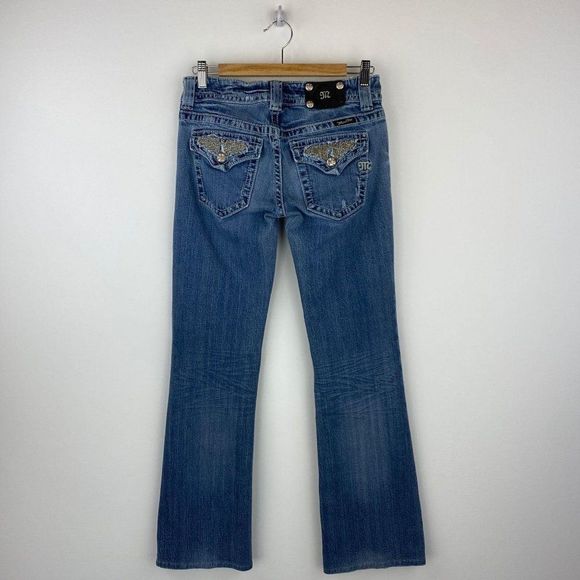 MISS ME Stone Embellished Low Rise Bootcut Jeans - Picture 5 of 6